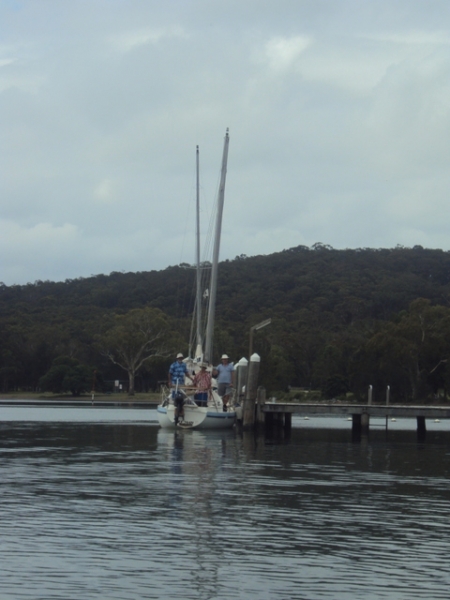 Blue Moon & Seaka on the Croudace Bay Wharf.