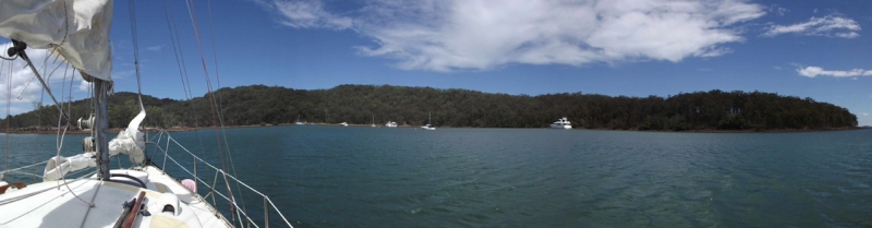 Approaching Fame Cove Port Stephens.